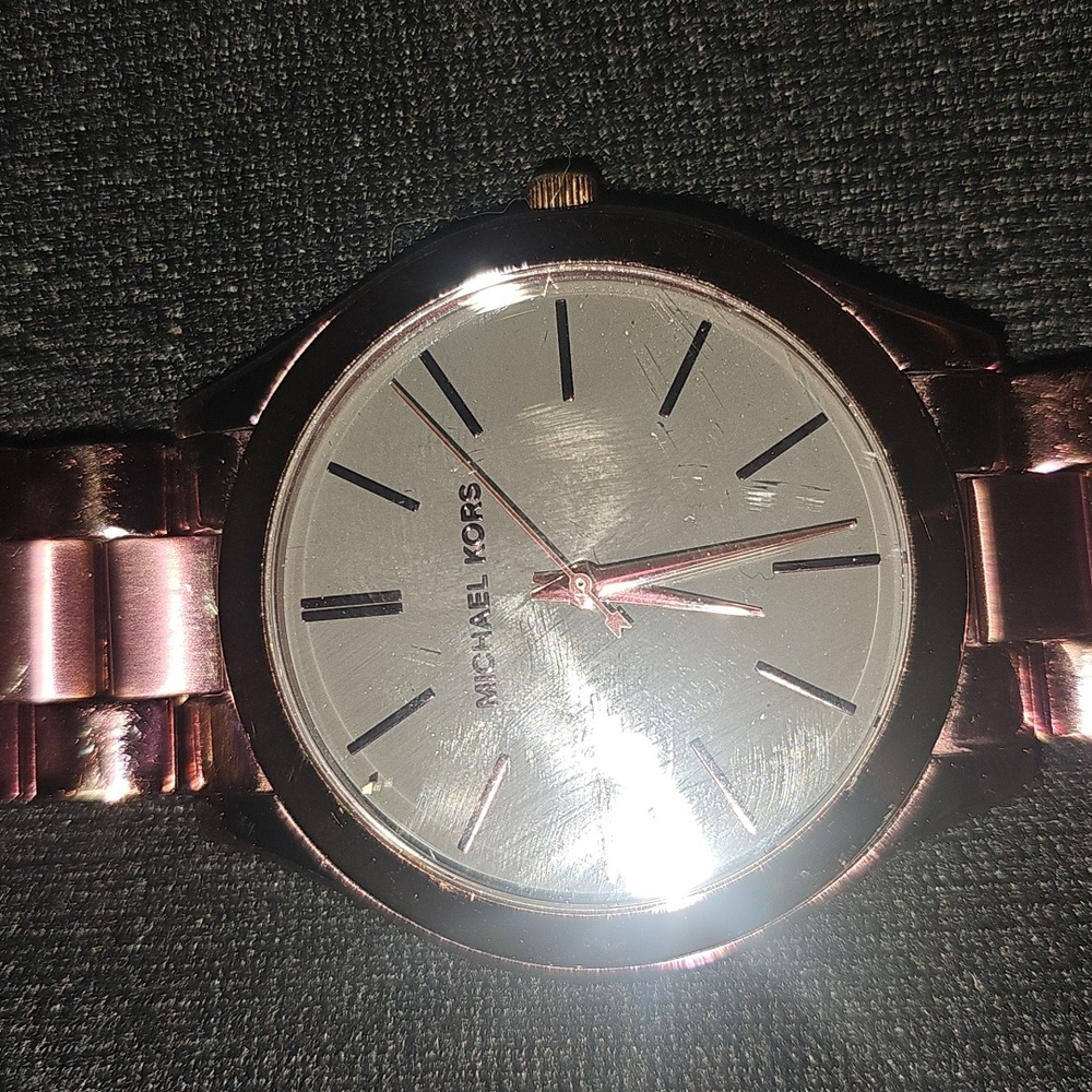 Women's Michael Kors Slim Runway Burgundy Steel Watch MK3551